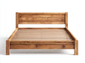 Camas dobles de madera - 210 x 170 x 110 cm - marrón natural - somier de listones y cabecero de estilo rústico
