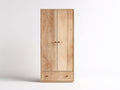 Armarios de tablero de madera 90 x 55 x 195 cm - abedul natural - 2 puertas y 1 cajón de estilo minimalista para dormitorio
