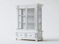 Estanterías vitrina de madera 125x48x195 cm - Blanco - Diseño clásico con puertas de cristal