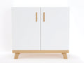 Armarios de madera 90 x 40 x 100 cm - blanco y madera natural - almacenaje de estilo nórdico