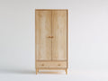 Armarios de dos puertas y un cajón - madera 90 x 55 x 190 cm - madera natural - almacenamiento vertical de estilo nórdico
