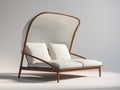 Tumbona de exterior madera tela 160x80x95 cm beige descanso al aire libre diseño moderno
