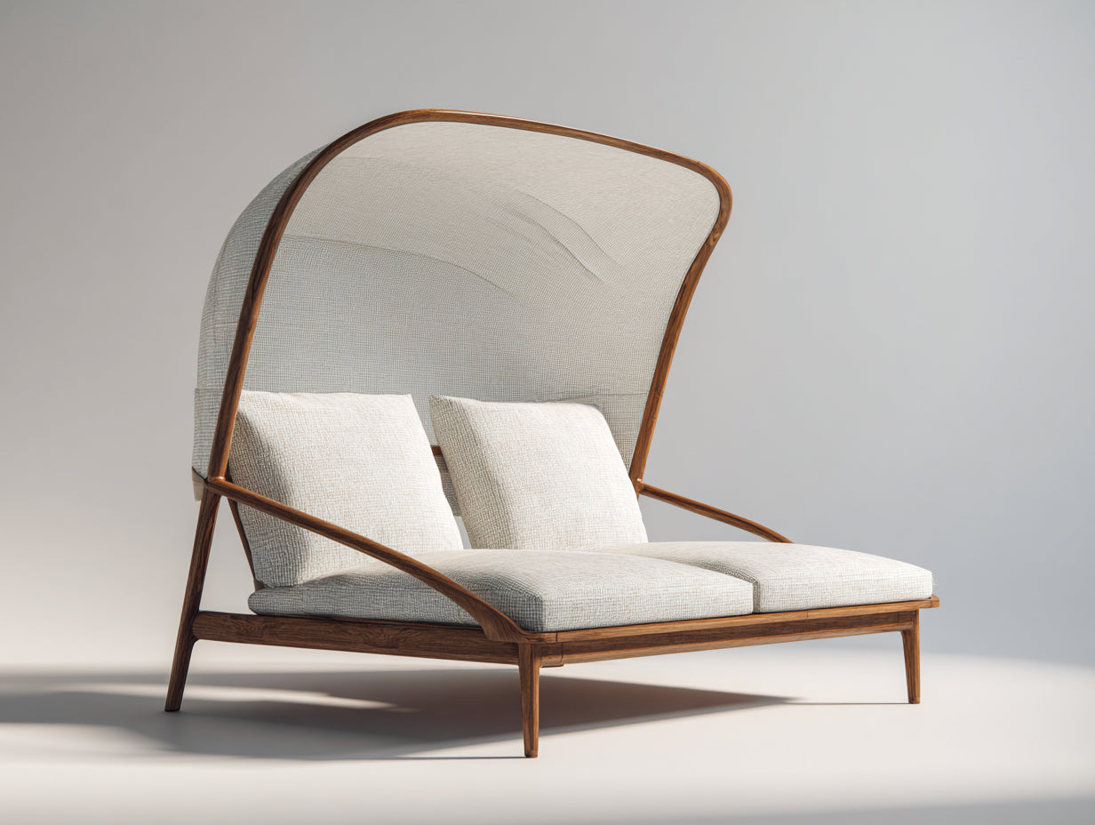 Tumbona de exterior madera tela 160x80x95 cm beige descanso al aire libre diseño moderno